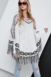  Round Neck Fringe Bottom Poncho Top