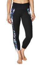  Open Knotted Floral Trim Legging