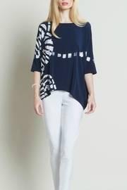  Navy Track Print Top