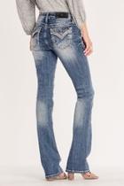  Chevron-stitch Light-wash Bootcut