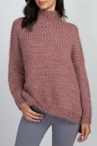  Turtle-neck Braided Knit Sweater