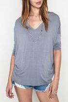  Silver Vneck Tee