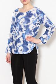 Blue Floral Tie Dye Top