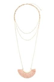  Layered-necklace With Tassel-fan-pendant