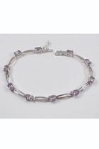  14k White Gold 5.50 Ct Amethyst Tennis Bracelet 7 Lavender Purple Gemstone Link