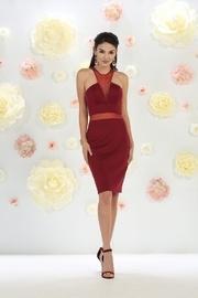  Burgundy Illusion Short Dress