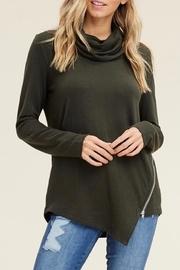  Cowl Zipper Top