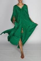  Tusha Green Silk Dress