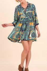  Collared Print Dress