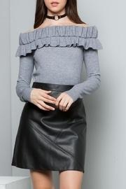  Off-shoulder Ruffle Sweater