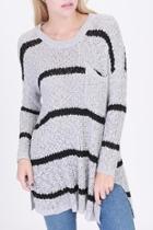  Striped Pocketed Sweater