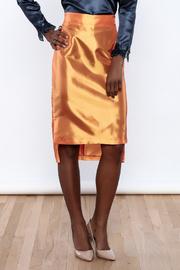  Orange Silk Pencil Skirt