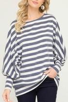  Oversized Striped Pullover
