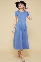  Blue-slate Flare Dress