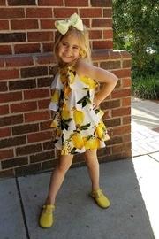  Lemon-print Cascading-layered Sundress