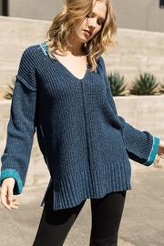  Drop Shoulder V-neck Sweater