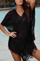  Black Riviera Poncho