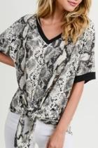  Black Trimmed Snake Tee