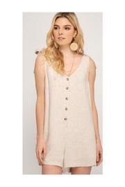  Beige Linen Romper
