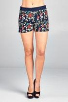  Floral Embroidered Mini-shorts
