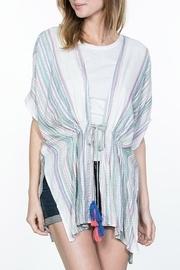  Striped Tassel Cardigan