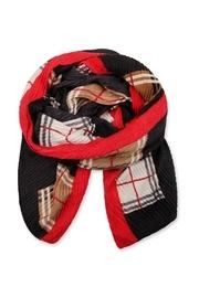 Blocked-plaid Pleated-scarf
