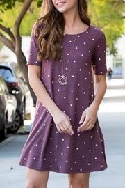 Cut-out-back Polka-dot Half-sleeve-tunic-dress