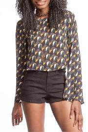  Geometric Print Top