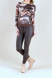  Brown Printed Top