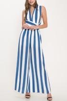  Tie Stripe Jumpsuit