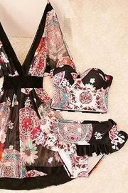  White Pink Floral Bikini Set