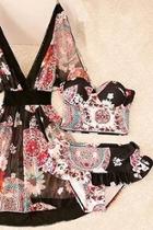  White Pink Floral Bikini Set