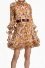  Ruffle Trim Floral Dress