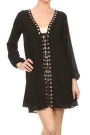  Lace Up Grommet Dress