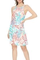  Tropical-print Halter Dress