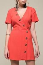  Asymmetrical Button Dress
