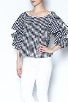  Gingham Layered Top