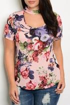  Floral Choker Tee