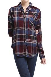  Burgundy Plaid Top