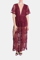 Butterfly Lace Maxi Dress
