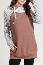  Striped Sleeve Pullover