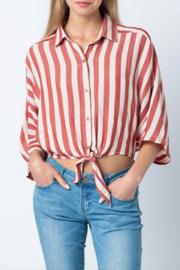  Front Tie Stripe Top