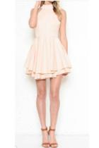  Peach Halter Mini Dress