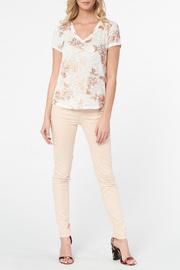  Rose Gold Floral Burnout Tee