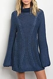  Turtleneck Indigo Sweater