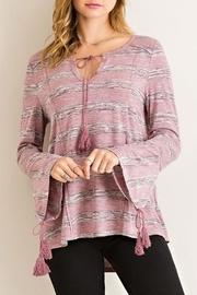  Melange-stripe Princess Top