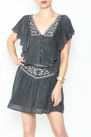  Embroidered Grey Top