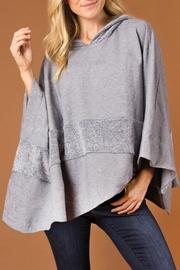  Hooded Two-tone Poncho