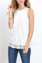  Embroidered White Tank