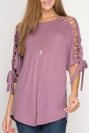  Mauve Tie-sleeve Top